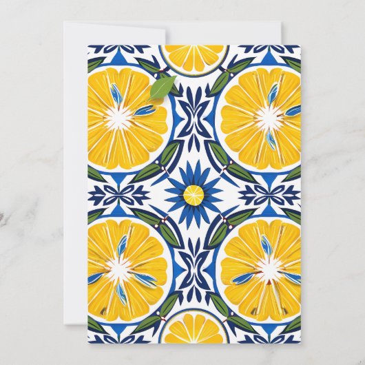 Ciao Baby shower Lemon thema Douche Kaart (Achterkant)