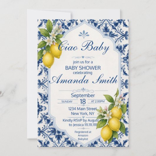 Ciao Baby Shower Uitnodiging (Voorkant)