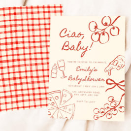 Ciao Baby Shower Uitnodiging: Handgetekende Italia Kaart