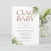 Ciao Baby stoffig Roos Floral alles in één Baby sh Kaart (Staand voorkant)