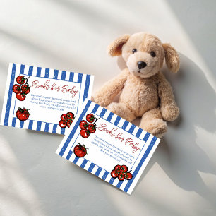Ciao baby tomaat Italiaanse baby shower boek verzo Informatiekaartje