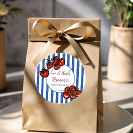 Ciao baby tomato blue Italian baby shower favor Ronde Sticker