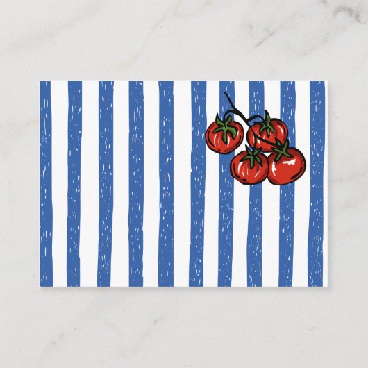 Ciao baby tomato Italian baby shower book request Informatiekaartje (Achterkant)