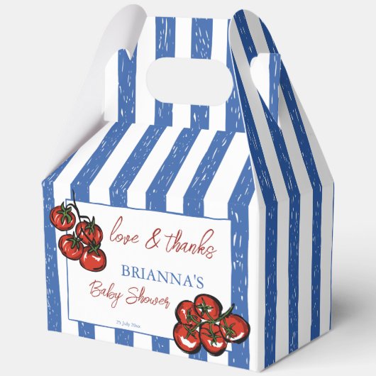 Ciao baby tomato Italian baby shower favors custom Bedankdoosjes (Voorkant)