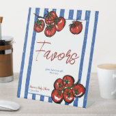 Ciao baby tomato Italian baby shower favors table Reclamebord Met Voetstuk (Insitu)