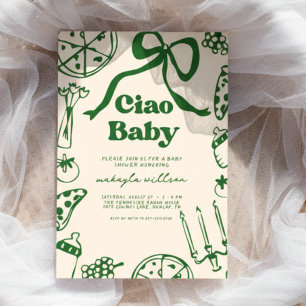 Ciao Baby Whimsical Italiaanse Pizza Baby Shower Kaart