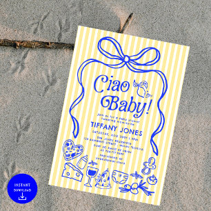 Ciao Baby Whimsical Italian Lemons Baby shower Kaart