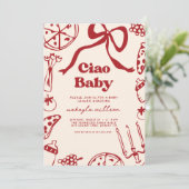 Ciao Baby Whimsical Italian Pizza Baby Shower Kaart (Staand voorkant)