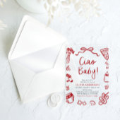 Ciao Baby Whimsical Italian Pizza Schattige Baby s Acryl Uitnodigingen