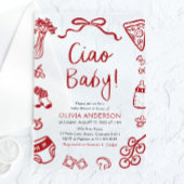 Ciao Baby Whimsical Italian Pizza Schattige Baby s Acryl Uitnodigingen