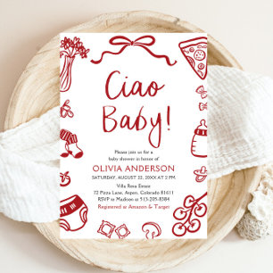 Ciao Baby Whimsical Italian Pizza Schattige Baby s Kaart