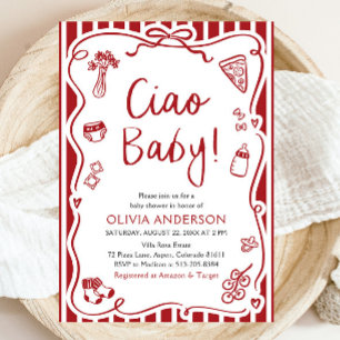 Ciao Baby Whimsical Italian Pizza Schattige Baby s Kaart