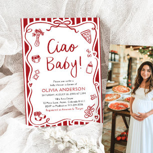 Ciao Baby Whimsical Italian Pizza Schattige Baby s Kaart
