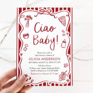 Ciao Baby Whimsical Italian Pizza Schattige Baby s Kaart