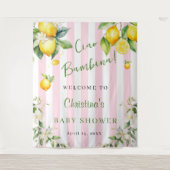 Ciao Bambina Baby Shower Pink Lemons Backdrop Wandkleed (Voorkant)
