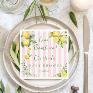 Ciao Bambina Baby Shower Roze Citroen Citroen Servet