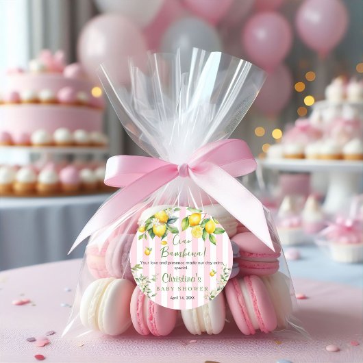 Ciao Bambina Baby Shower Thank you  Ronde Sticker