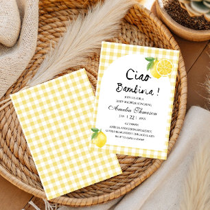 Ciao bambina Italiaanse citroen citrus baby shower Kaart