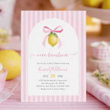 Ciao Bambina Pink Lemon Baby Shower Invitation