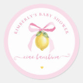Ciao Bambina Pink Lemon Baby Shower Stickers (Voorkant)