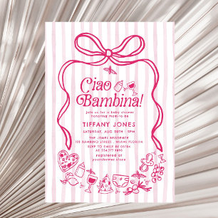 Ciao Bambina Roze Italiaans Citroenen Baby shower Kaart