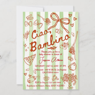 Ciao Bambino Baby Shower Invitation Kaart