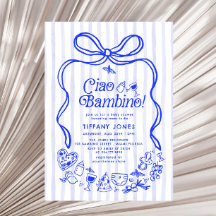 Ciao Bambino Blue Italian Lemons Baby shower Kaart