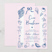 Ciao Bambino Fun Italiaans Hand getrokken Vrijgeze Kaart (Voorkant / Achterkant)