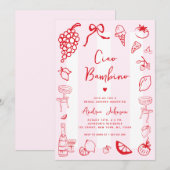 Ciao Bambino Fun Italiaans Hand getrokken Vrijgeze Kaart (Voorkant / Achterkant)