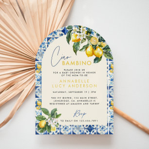 Ciao Bambino Griekse citroen baby shower Kaart
