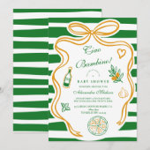 Ciao Bambino Groen Italiaans Baby shower Kaart (Voorkant / Achterkant)