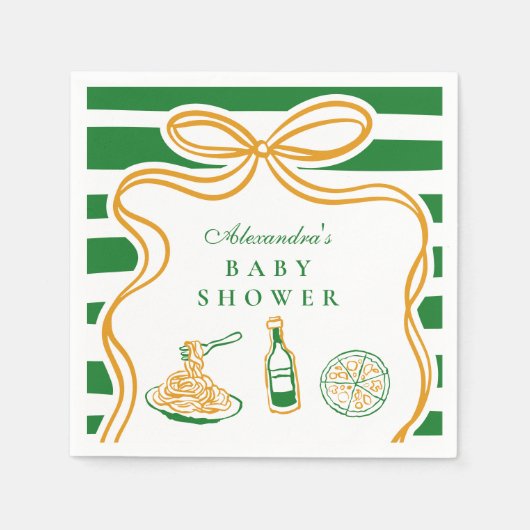 Ciao Bambino Groen Italiaans Baby shower Servet (Voorkant)