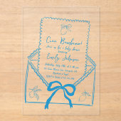 Ciao Bambino Hand getrokken citroen Baby shower Acryl Uitnodigingen (Voorkant)