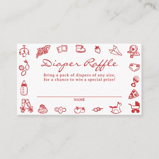 Ciao Bambino Italiaans Baby shower Luier Raffle Informatiekaartje (Voorkant)