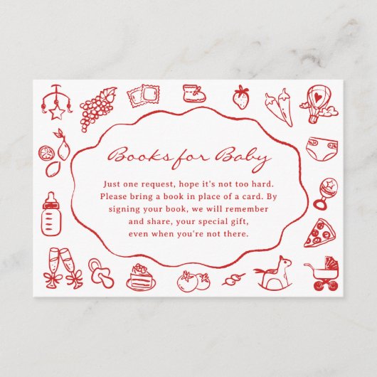 Ciao Bambino Italiaans Boeken voor Baby shower Informatiekaartje (Voorkant)