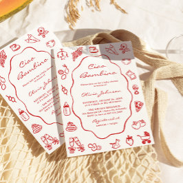 Ciao Bambino Italiaans geïllustreerd Baby shower Kaart