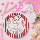 Ciao Bambino Italiaans geïllustreerd Baby shower Papieren Bordje (Feest)