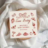 Ciao Bambino Italiaans geïllustreerd Baby shower Servet