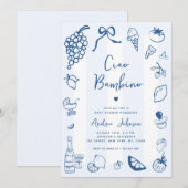 Ciao Bambino Italiaans Leuk Hand getrokken Baby sh Kaart (Voorkant / Achterkant)