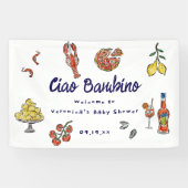 Ciao Bambino Italiaans Mediterraan Baby shower Spandoek (Horizontaal)