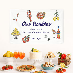 Ciao Bambino Italiaans Mediterraan Baby shower Spandoek
