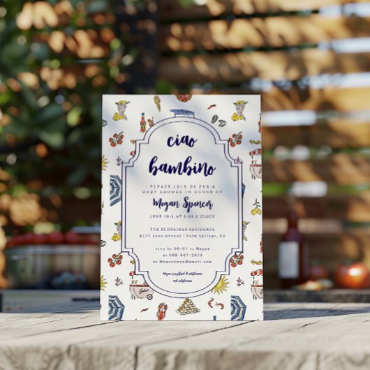 Ciao Bambino Italiaanse baby shower Kaart