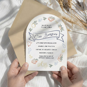 Ciao Bambino Italiaanse baby shower uitnodiging