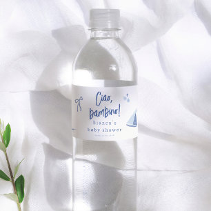 Ciao Bambino Italiaanse Blauwe Jongen Baby Borrel Waterfles Etiket