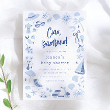 Ciao Bambino Italiaanse Blauwe Jongen Baby Shower