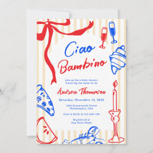 Ciao Bambino Italiaanse Handgetekende Baby Shower Kaart