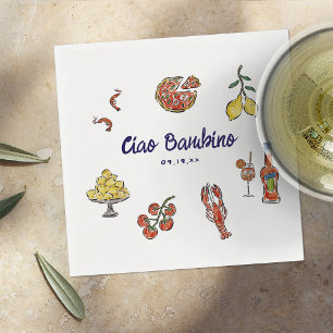 Ciao Bambino Italiaanse Mediterraanse Baby Shower Servet