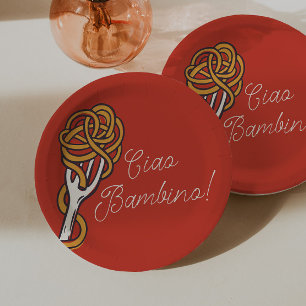 Ciao Bambino Italiaanse Pasta Zomer Baby Shower Papieren Bordje