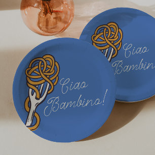 Ciao Bambino Italiaanse Pasta Zomer Baby Shower Papieren Bordje