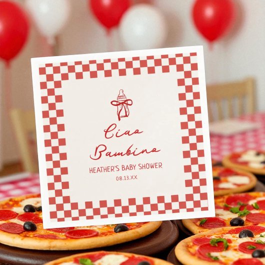 Ciao Bambino Italiaanse Pizza Baby Shower Servet